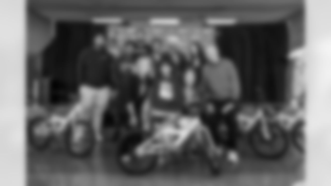 The Los Angeles Chargers host their annual Bikes for Kids event on Monday, December 15, 2025 at Washington Washington Elementary School in Pasadena, CA.