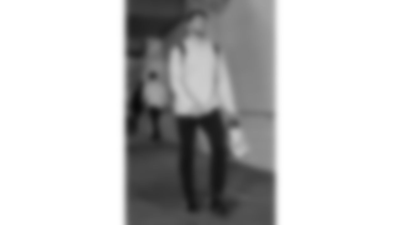 Kansas City Chiefs linebacker Jack Cochrane (43) arrives at Nissan Stadium prior to a week 16 NFL Football game against the Tennessee Titans on Sunday, December 21, 2025 in Nashville, Tennessee.