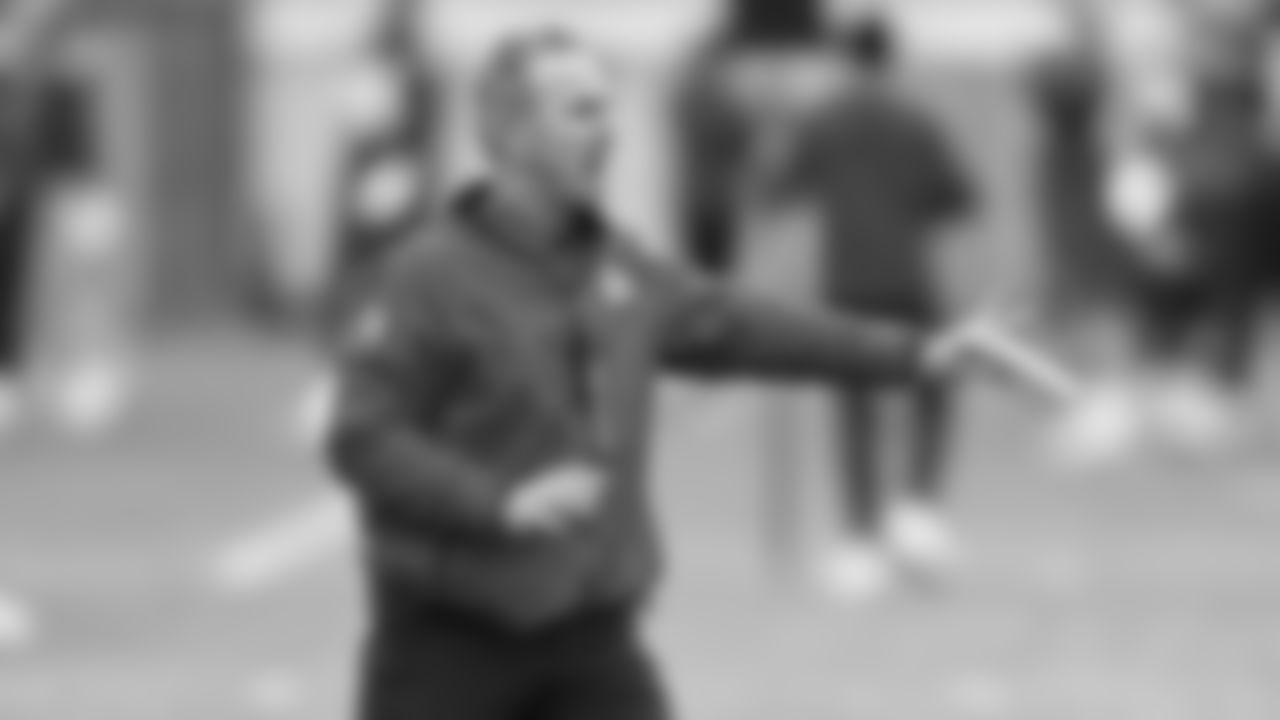 Kansas City Chiefs Defensive Coordinator Steve Spagnuolo during in-season practice on Thursday, November 30, 2023 in Kansas City, MO.