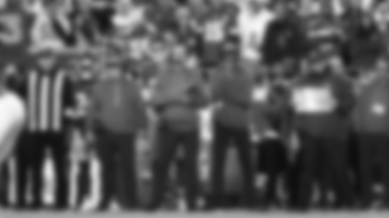 Kansas City Chiefs Offensive Coordinator Matt Nagy on the sideline during a week 8 NFL Football game against the Washington Commanders on Monday, October 27, 2025 in Kansas City, MO.