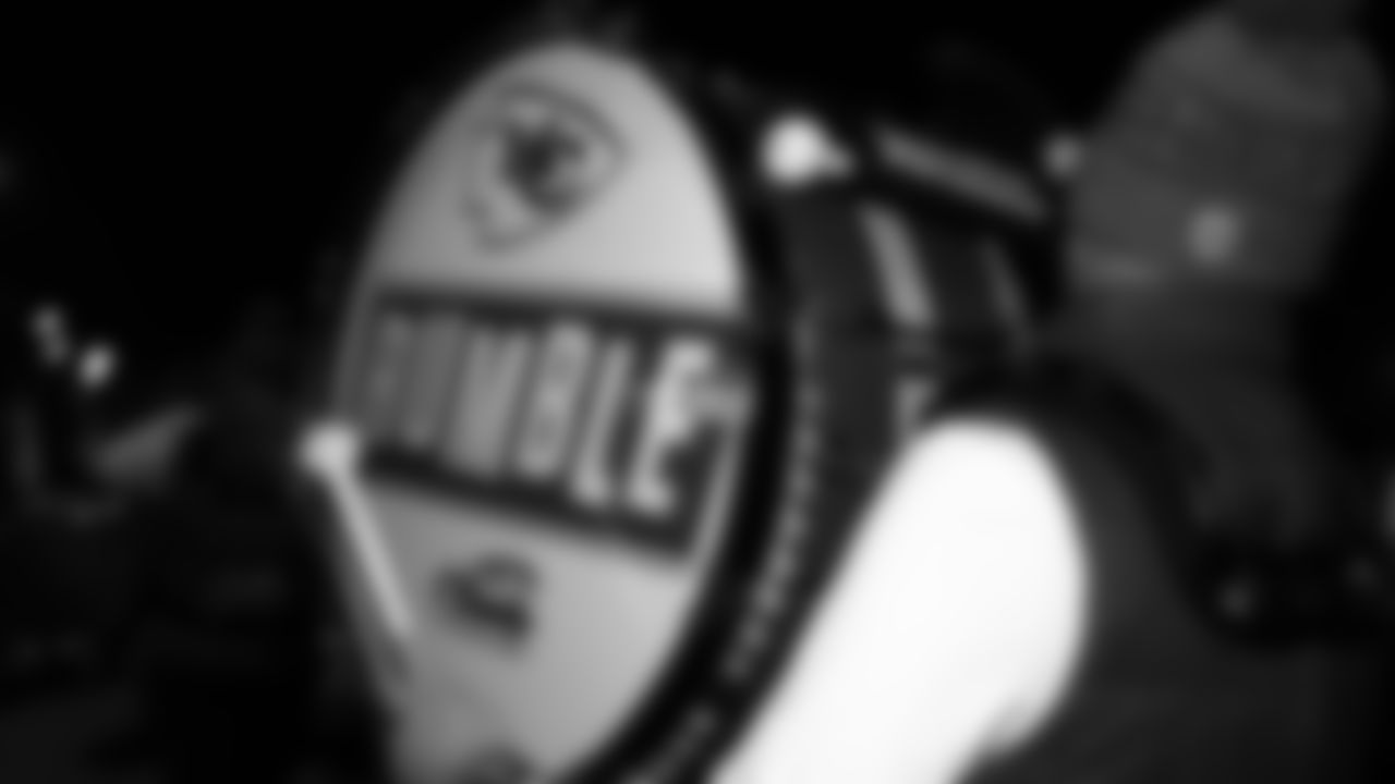 KC Rumble prior to an NFL week 14 matchup against the Houston Texans, Sunday December 7, 2025.