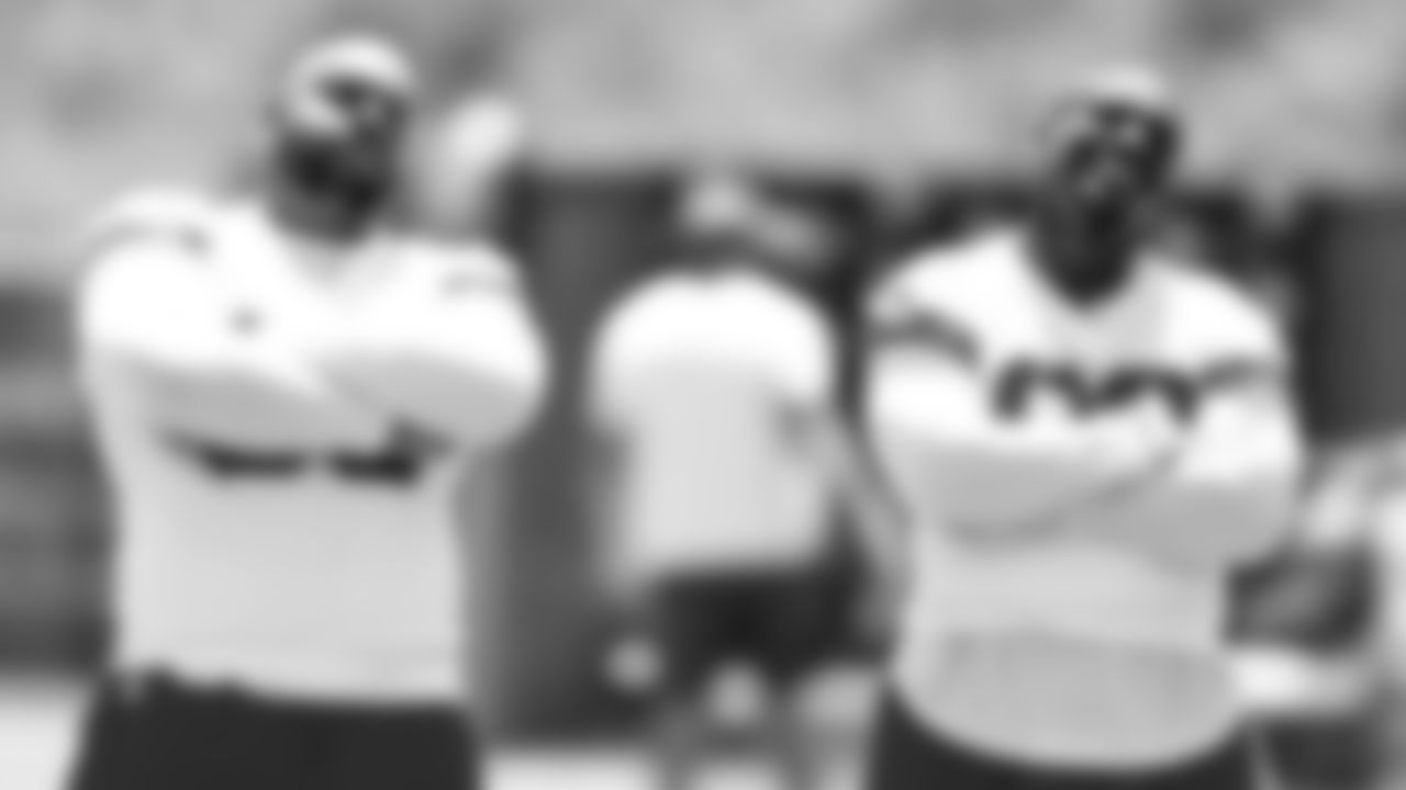 Kansas City Chiefs nose tackle Mike Pennel (69) and defensive end Tershawn Wharton (98) at practice during Phase 3 of OTAs on Friday, June 7, 2024 in Kansas City, Missouri.