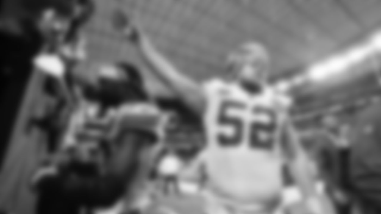 Kansas City Chiefs center Creed Humphrey (52) after the week 12 NFL football game against the Las Vegas Raiders, November 26, 2023 in Las Vegas.
