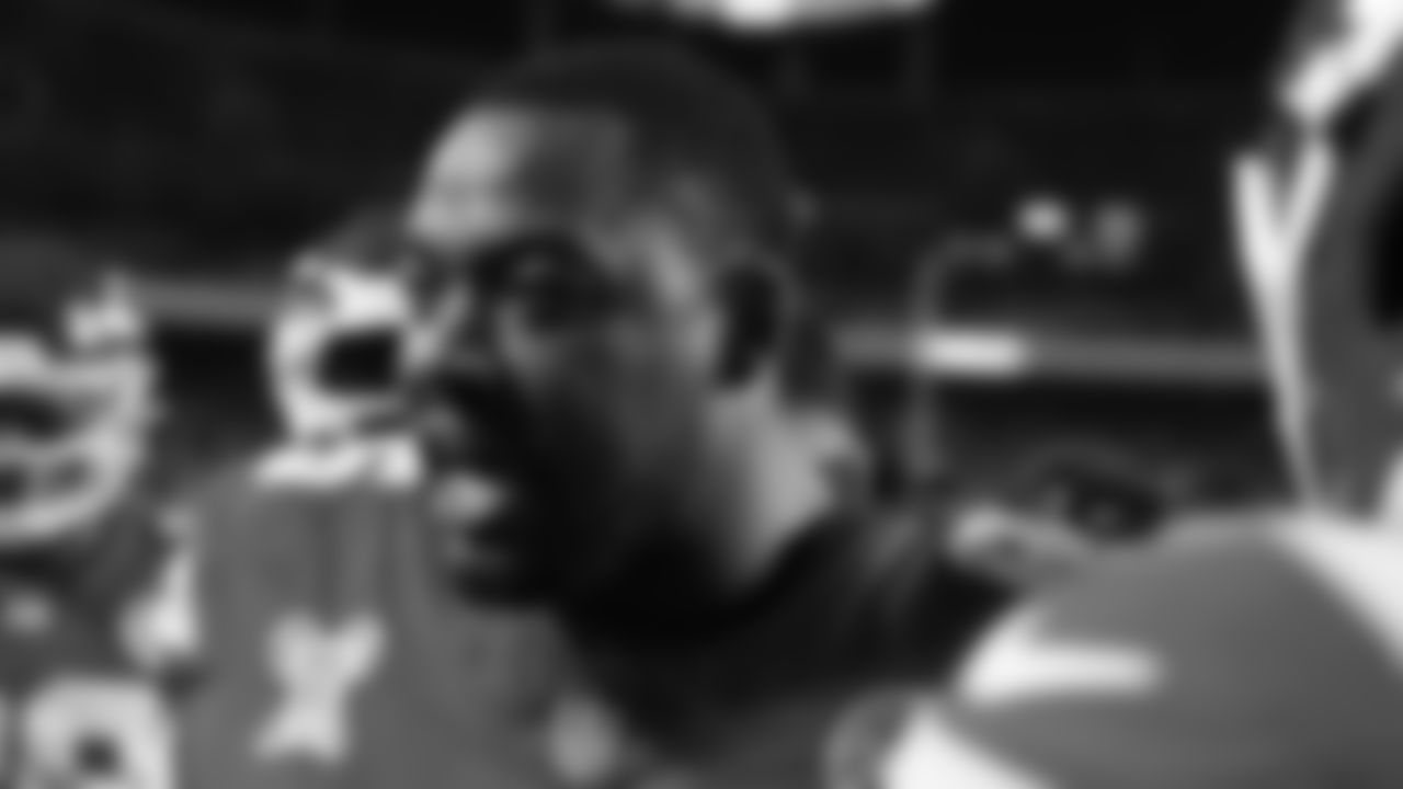 Kansas City Chiefs defensive tackle Chris Jones (95) talks with the team prior to an NFL week 17 matchup against the Denver Broncos, Thursday, December 25, 2025.