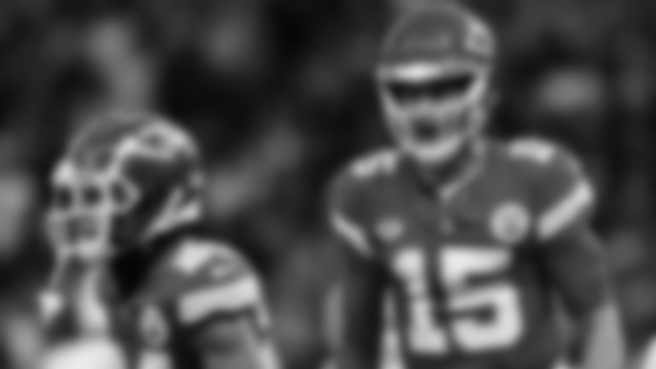 Kansas City Chiefs quarterback Patrick Mahomes (15) in action during the regular season Week 9 NFL Football Game on Sunday, November 5, 2023 at Deutsche Bank Park in Frankfurt, Germany.