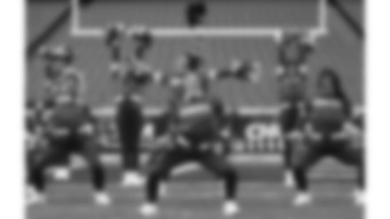 Kansas City Chiefs Cheerleaders practice on the field prior to a week 14 NFL Football game against the Houston Texans on Sunday, December 7, 2025 in Kansas City, MO.