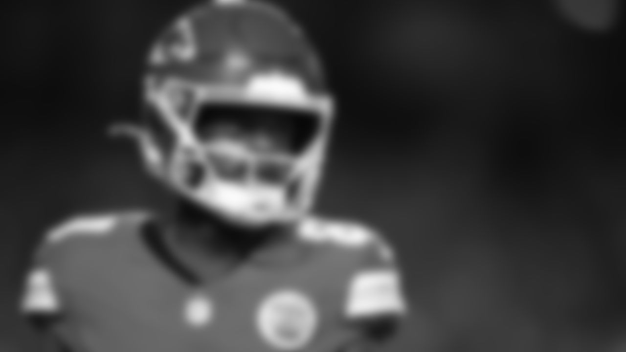 Kansas City Chiefs wide receiver Tyquan Thornton (80) looks on during a week 6 NFL Football game against the Detroit Lions on Sunday, October 12, 2025 in Kansas City, MO.