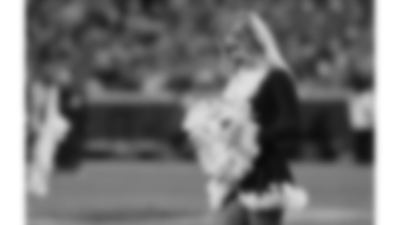 The Kansas City Chiefs Cheerleaders and Entertainment teams during a week 17 NFL Football game against the Denver Broncos on December 25, 2025 in Kansas City, MO.