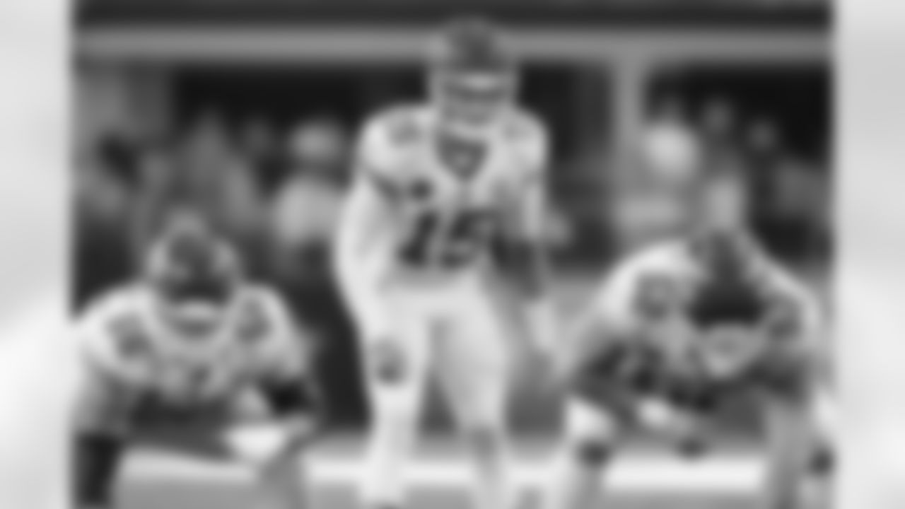 Kansas City Chiefs quarterback Patrick Mahomes (15) during a week 13 NFL football game against the Dallas Cowboys on Thursday, November 27, 2025 in Arlington, TX.