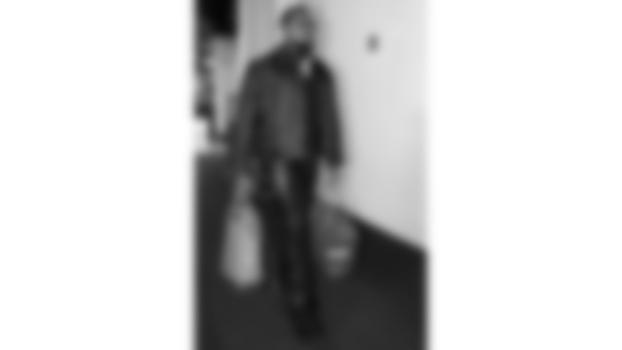 Kansas City Chiefs tackle Jawaan Taylor (74) arrives prior to a week 11 NFL Football game against the Denver Broncos on Sunday, November 16, 2025 in Denver, Colorado.