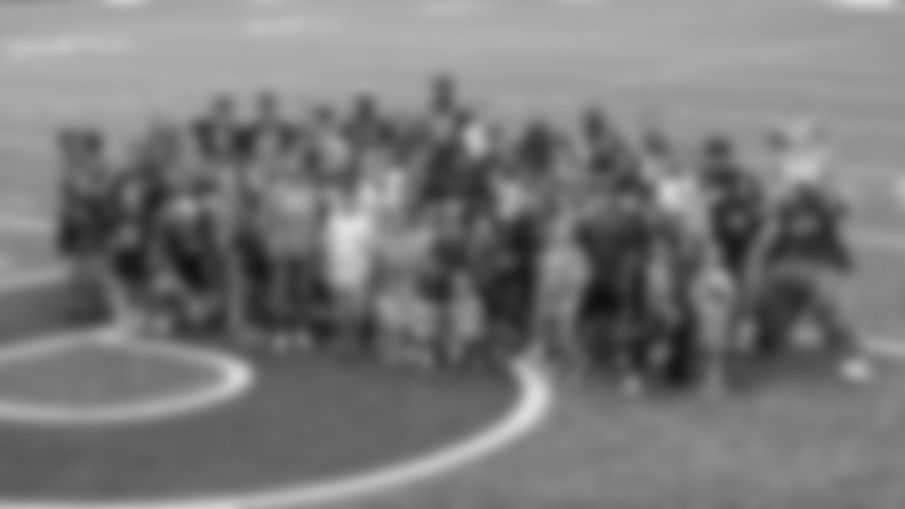 The Kansas City Chiefs celebrate Jim Thorpe Day with native youth on Sunday, April 13, 2025 at the Chiefs practice facility in Kansas City, MO.