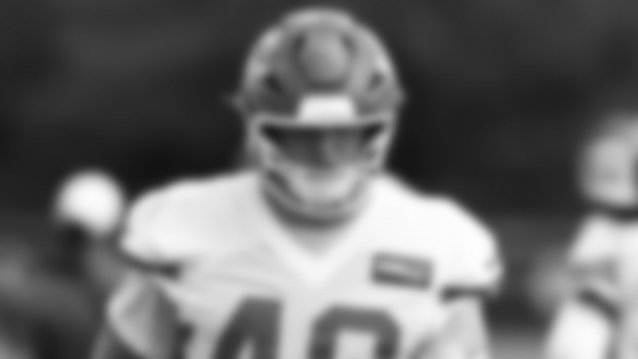 Kansas City Chiefs defensive end Ethan Downs (40) during practice on Friday, October 3, 2025 in Kansas City, MO.