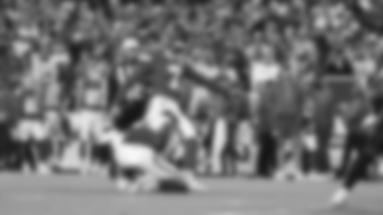 Kansas City Chiefs kicker Harrison Butker (7) kicks an extra point after the touchdown during a week 8 NFL Football game against the Washington Commanders on Monday, October 27, 2025 in Kansas City, MO.