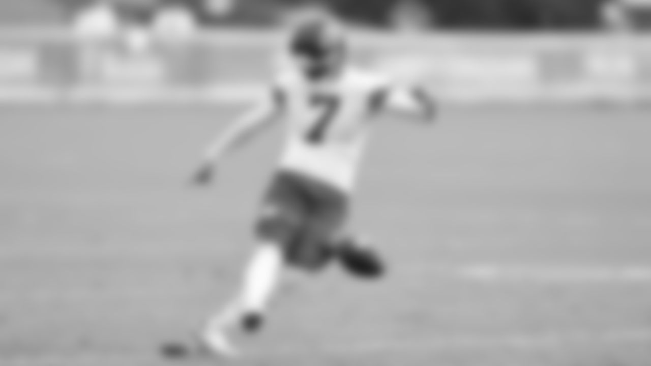 Kansas City Chiefs kicker Harrison Butker (7) during day 3 of training camp on Thursday July 24, 2025