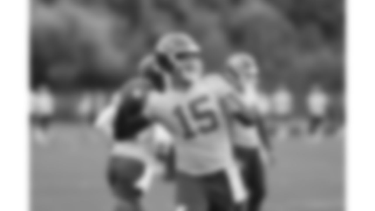 Kansas City Chiefs quarterback Patrick Mahomes (15) practices during phase 3 of OTAs on Friday June 13, 2025 in Kansas City, MO.