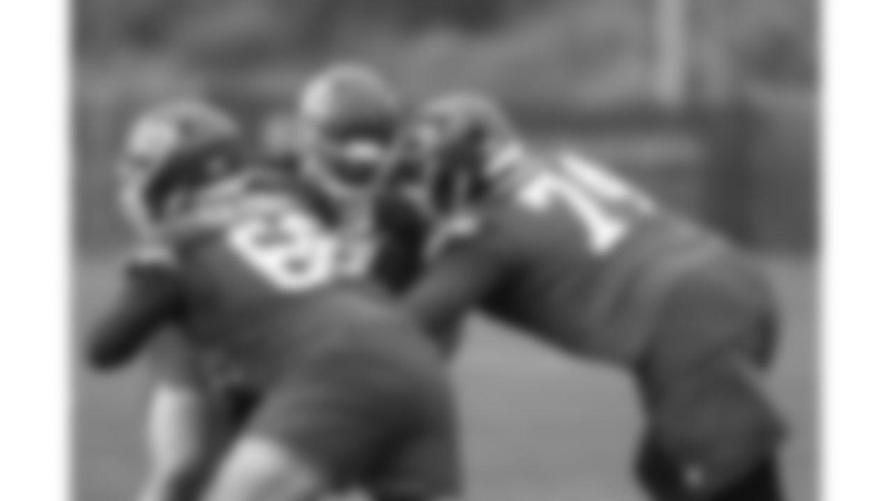 Kansas City Chiefs offensive lineman Michael Caliendo (66) and tackle Jawaan Taylor (74) practice during phase 3 of OTAs on Friday June 13, 2025 in Kansas City, MO.