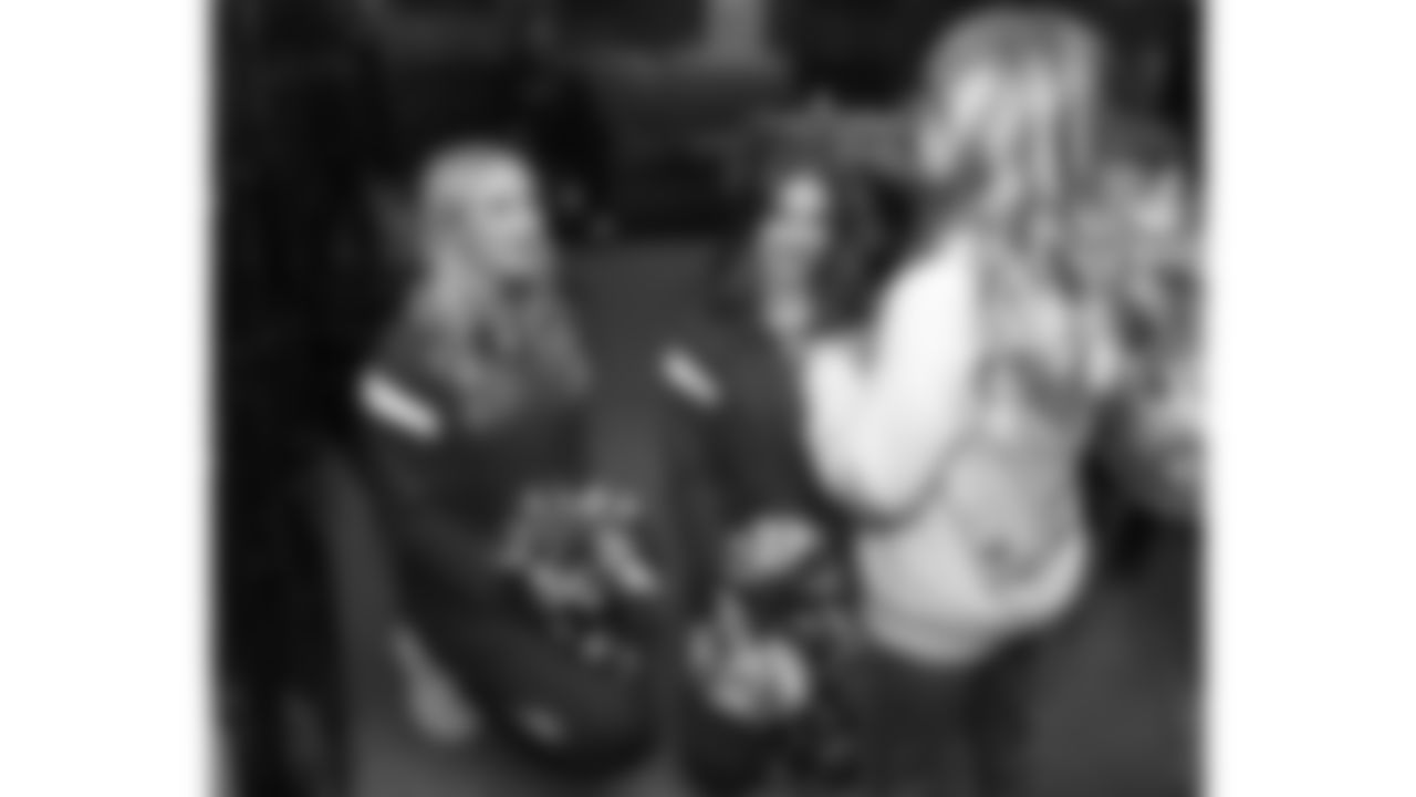 Kansas City Chiefs Cheerleaders interact with kids before the reveal of cornerback Trent McDuffies (22) My Cause My Cleats at the Solace House in Shawnee Mission, Kansas on Tuesday, November 11, 2025.