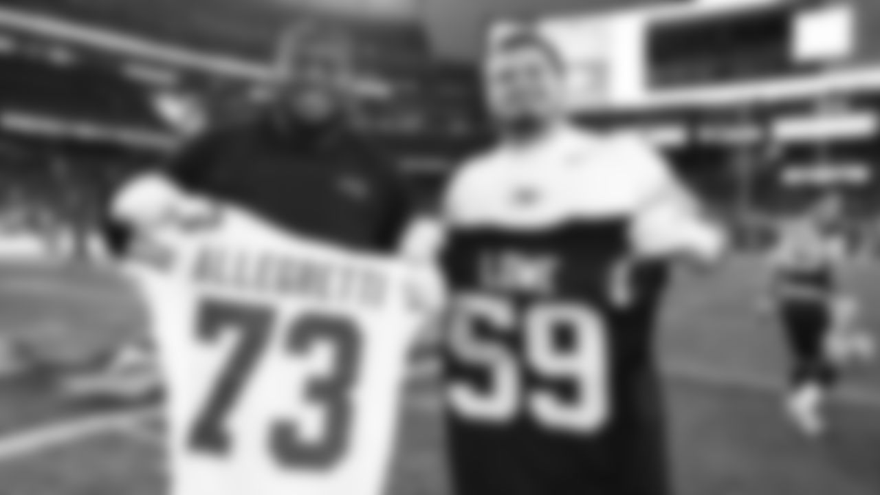 Kansas City Chiefs offensive guard Nick Allegretti (73) following the regular season Week 15 NFL Football Game in Foxborough, MA on Sunday, December 17, 2023.