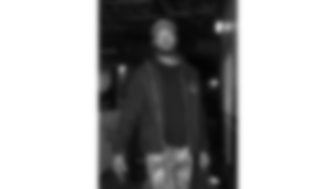 Safety Mike Edwards (34) arrives at Nissan Stadium prior to a week 16 NFL Football game against the Tennessee Titans on Sunday, December 21, 2025 in Nashville, Tennessee.