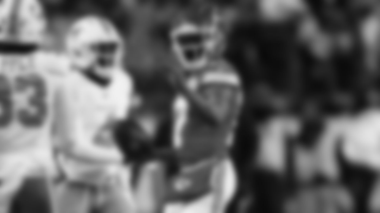 The Kansas City Chiefs face off against the Miami Dolphins at GEHA Field at Arrowhead Stadium on January 13, 2024.
