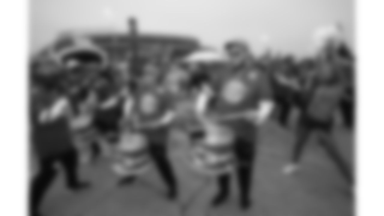 Rumble before a week 8 NFL football game against the Washington Commanders, Monday, October 27, 2025, in Kansas City, MO.