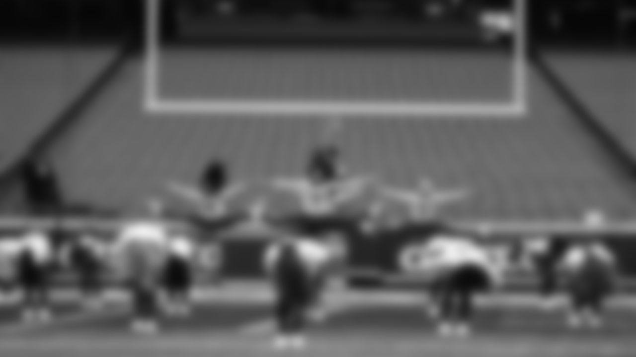 Kansas City Chiefs Cheerleaders before a week 8 NFL football game against the Washington Commanders, Monday, October 27, 2025, in Kansas City, MO.