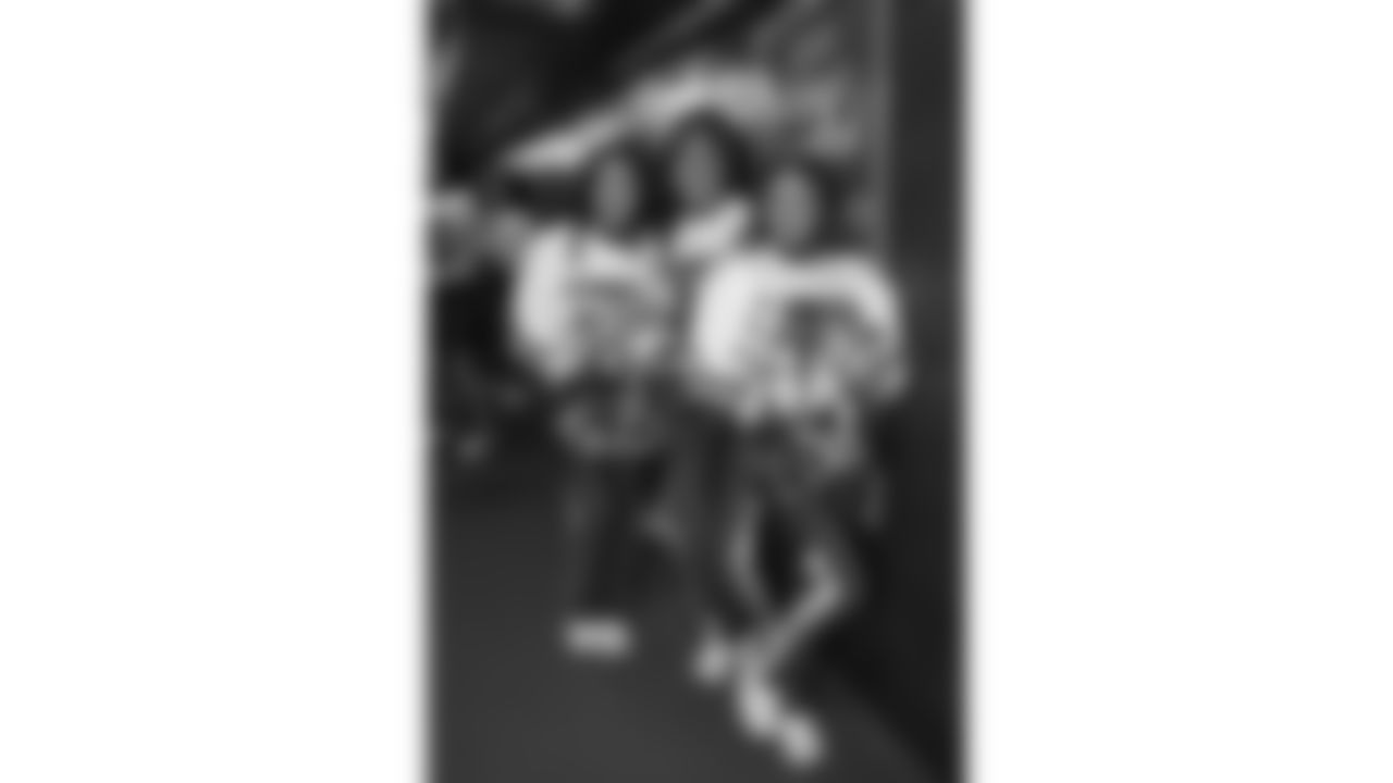 Kansas City Chiefs Cheerleaders in the 50-yard line tunnel prior to a week 14 NFL Football game against the Houston Texans on Sunday, December 7, 2025 in Kansas City, MO.