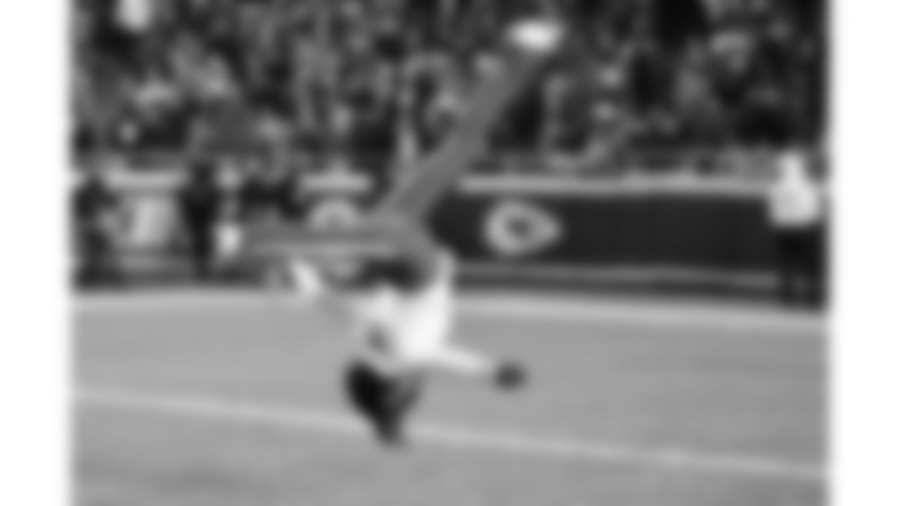 Kansas City Chiefs Cheerleaders perform during a week 14 NFL Football game against the Houston Texans on Sunday, December 7, 2025 in Kansas City, MO.