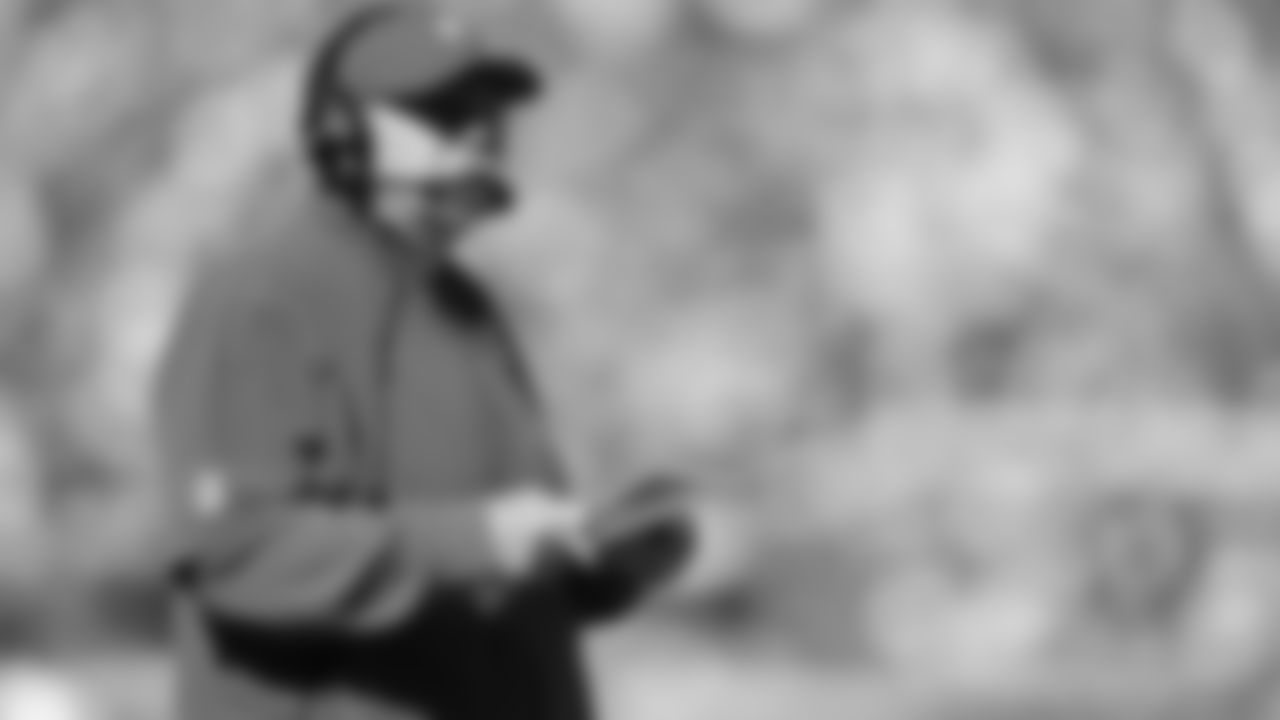 Kansas City Chiefs Head Coach Andy Reid calls a play from the sideline during a week 7 NFL Football game against the Las Vegas Raiders on Sunday, October 19, 2025 in Kansas City, MO.