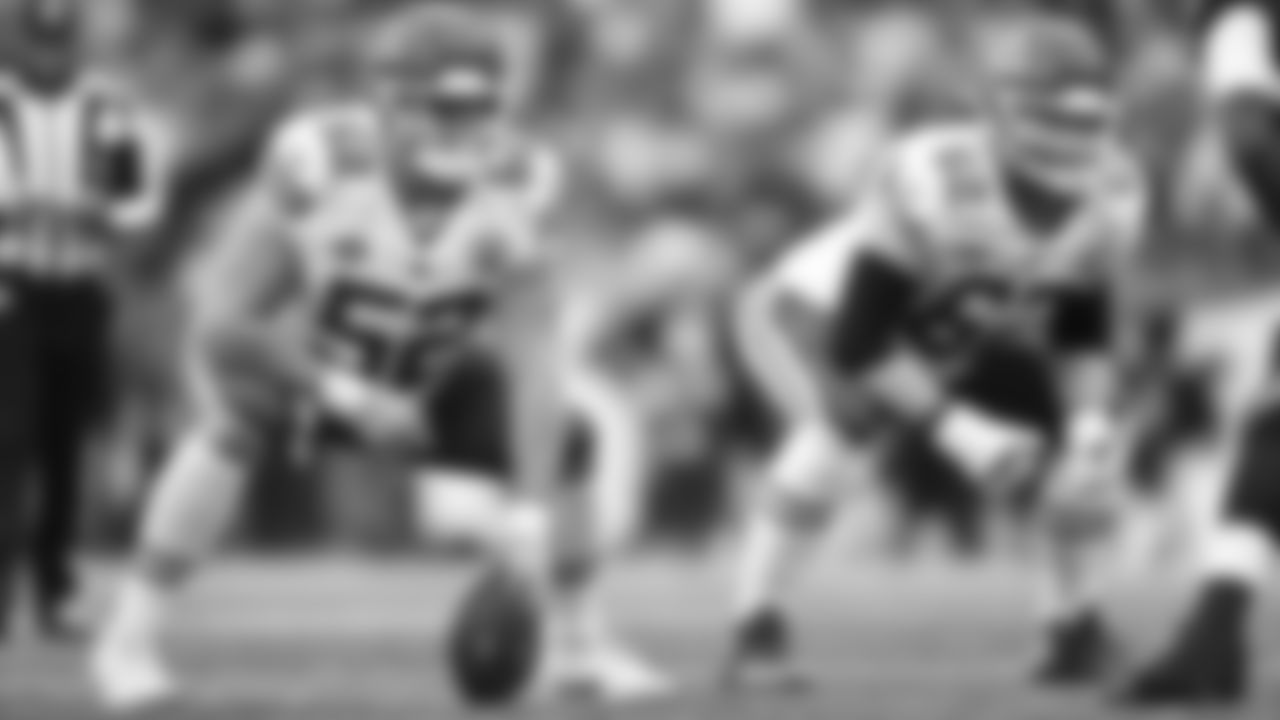 Kansas City Chiefs center Creed Humphrey (52) during the regular season Week 15 NFL Football Game in Foxborough, MA on Sunday, December 17, 2023.