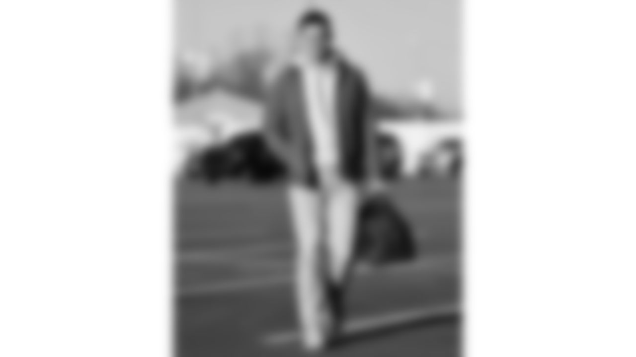 Kansas City Chiefs punter Matt Araiza (14) arrives prior to an NFL week 15 matchup against the Los Angeles Chargers, Sunday December 14, 2025.