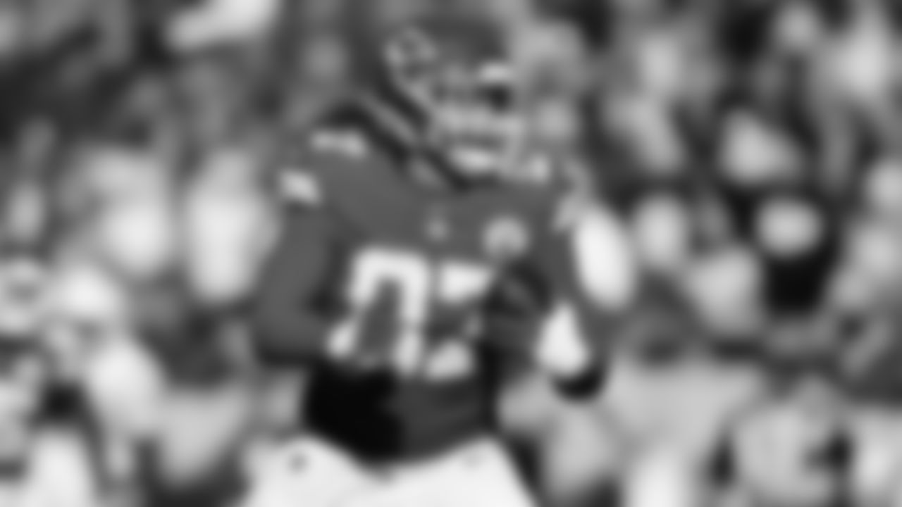 Kansas City Chiefs defensive end Ashton Gillotte (97) intercepts a pass during an NFL week 15 matchup against the Los Angeles Chargers, Sunday December 14, 2025.