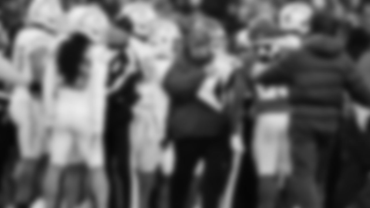 Kansas City Chiefs Head Coach Andy Reid helps get players to the sideline during an NFL week 15 matchup against the Los Angeles Chargers, Sunday December 14, 2025.