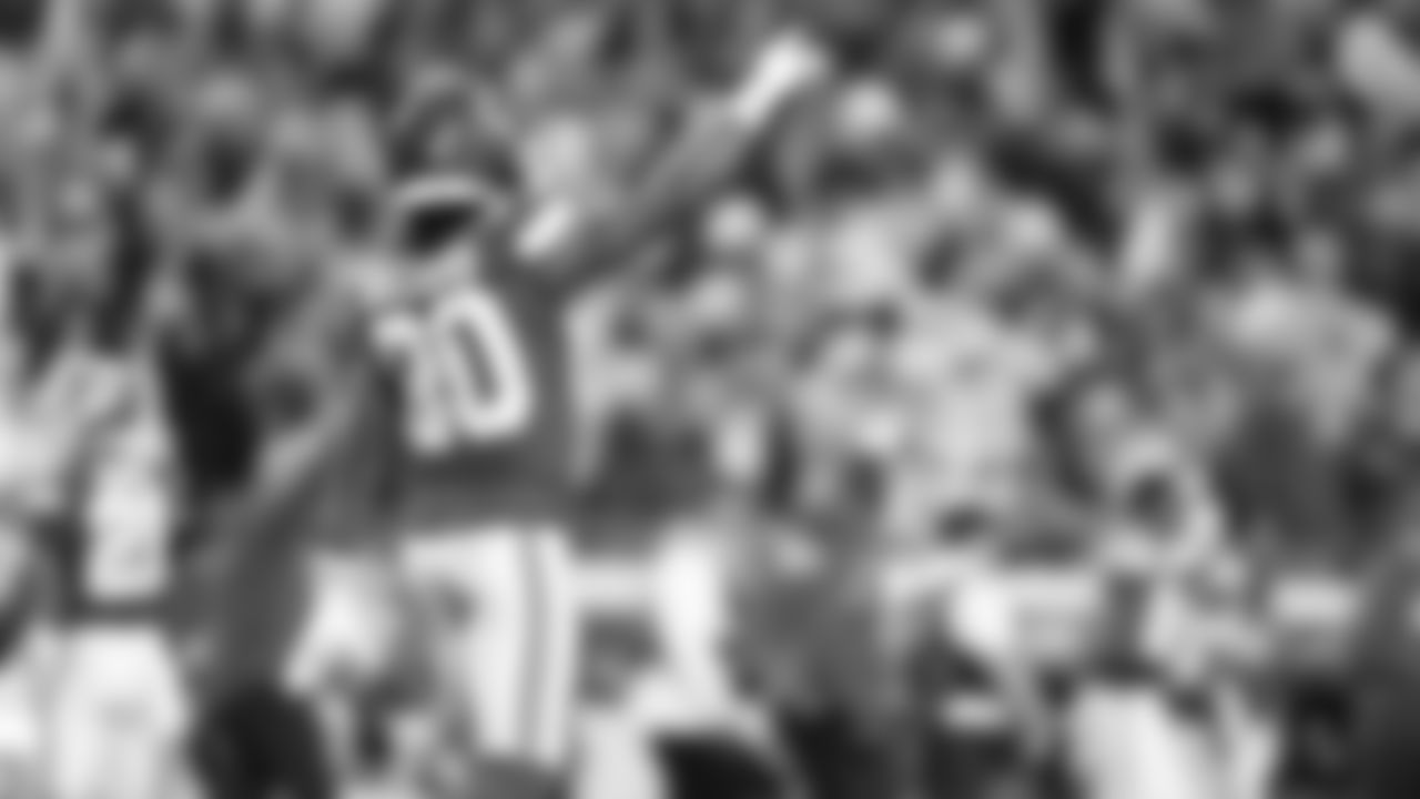 Kansas City Chiefs defensive back Nohl Williams (20) celebrates during an NFL week 17 matchup against the Denver Broncos, Thursday, December 25, 2025.