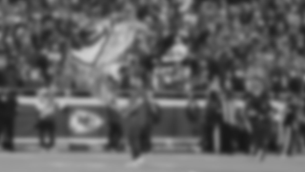 KC Flag Runner on the field during a week 8 NFL Football game against the Washington Commanders on Monday, October 27, 2025 in Kansas City, MO.