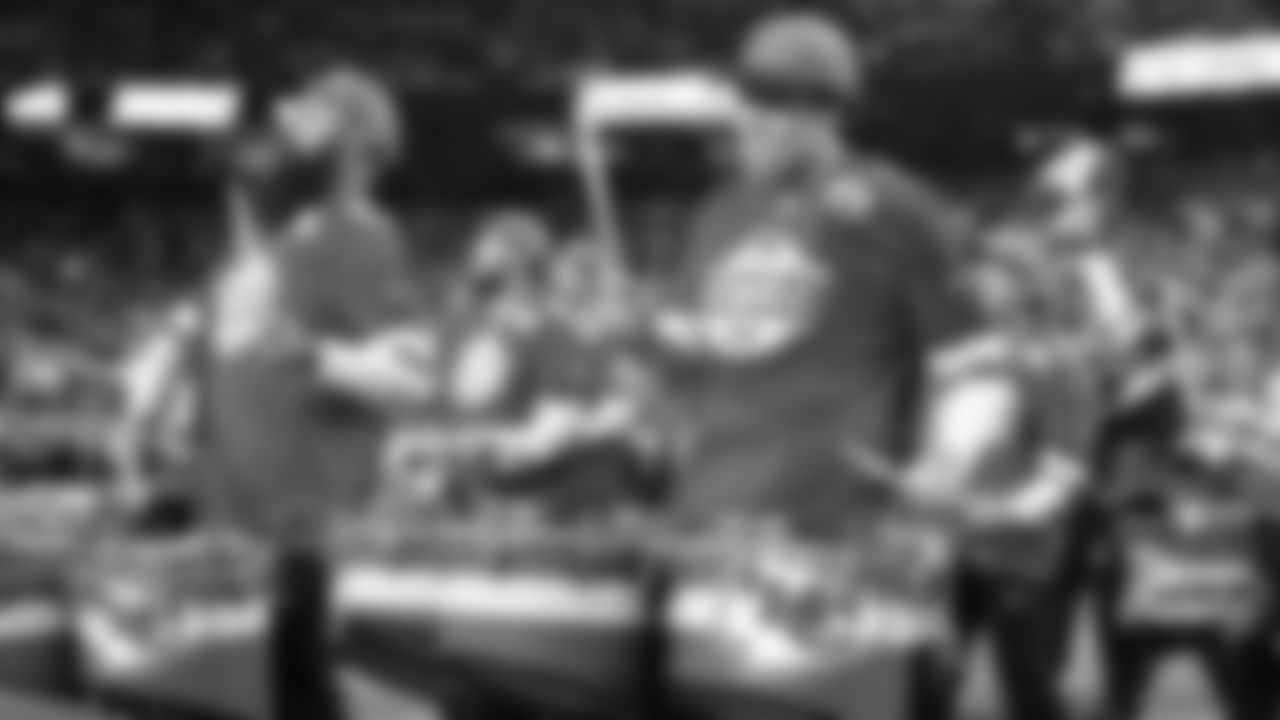 Rumble before a week 8 NFL football game against the Washington Commanders, Monday, October 27, 2025, in Kansas City, MO.