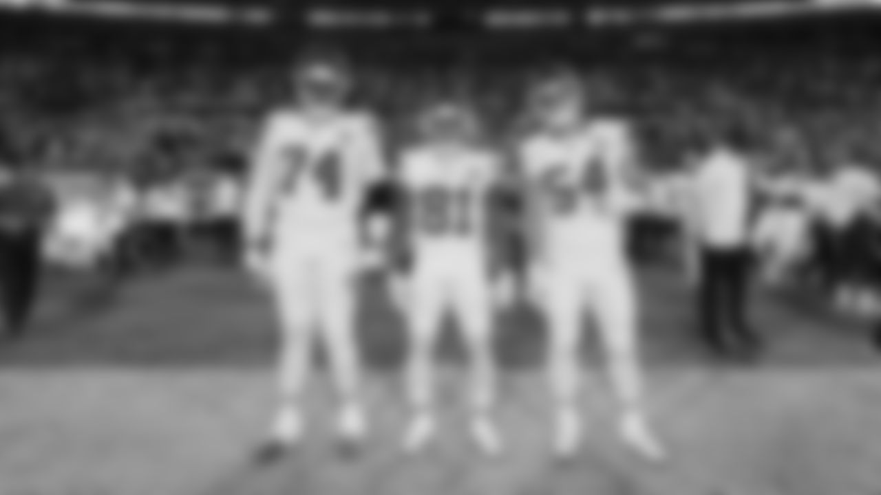 The captains prior to a week 5 NFL football game against the Jacksonville Jaguars, Monday, October 6, 2025, in Jacksonville, FL.