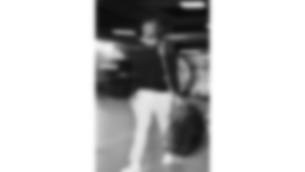 Kansas City Chiefs defensive end Ashton Gillotte (97) arrives prior to a week 11 NFL Football game against the Denver Broncos on Sunday, November 16, 2025 in Denver, Colorado.