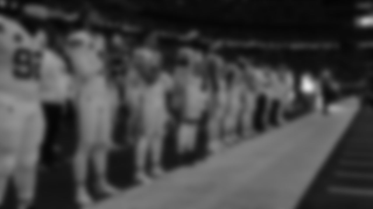 The team prior to a week 13 NFL football game against the Dallas Cowboys on Thursday, November 27, 2025 in Arlington, TX.