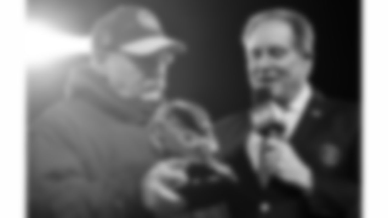 Kansas City Chiefs Head Coach Andy Reid celebrates after the AFC Championship Game against the Baltimore Ravens on Sunday, January 28, 2024 in Baltimore.