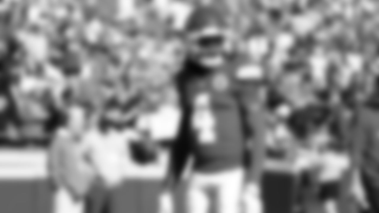 Kansas City Chiefs wide receiver Rashee Rice (4) looks on prior to a week 7 NFL Football game against the Las Vegas Raiders on Sunday, October 19, 2025 in Kansas City, MO.