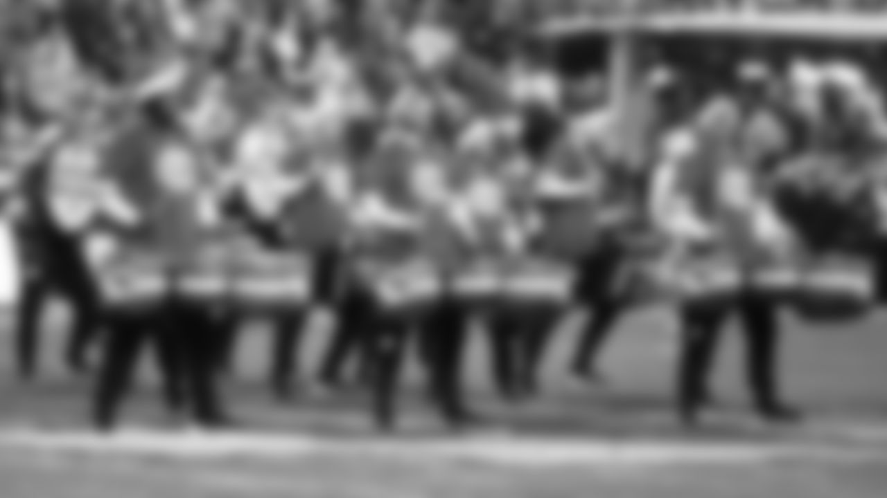 The Kansas City Chiefs Cheerleaders and Entertainment teams prior to a week 17 NFL Football game against the Denver Broncos on December 25, 2025 in Kansas City, MO.