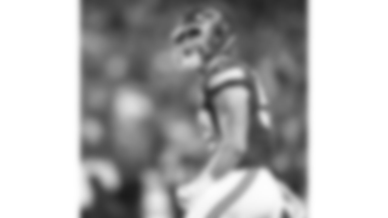 Kansas City Chiefs linebacker Cooper McDonald (59) celebrates after making a tackle during the week 6 NFL football game against the Detroit Lions, Sunday, October 12, 2025 in Kansas City, MO.