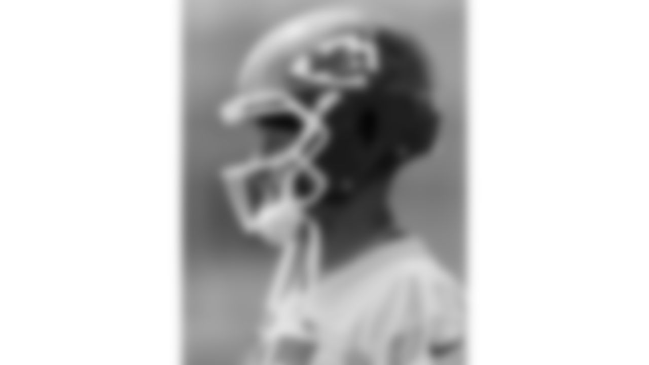 Kansas City Chiefs quarterback Patrick Mahomes (15) looks on during day 19 of training camp in Kansas City, MO on Tuesday, August 19, 2025.