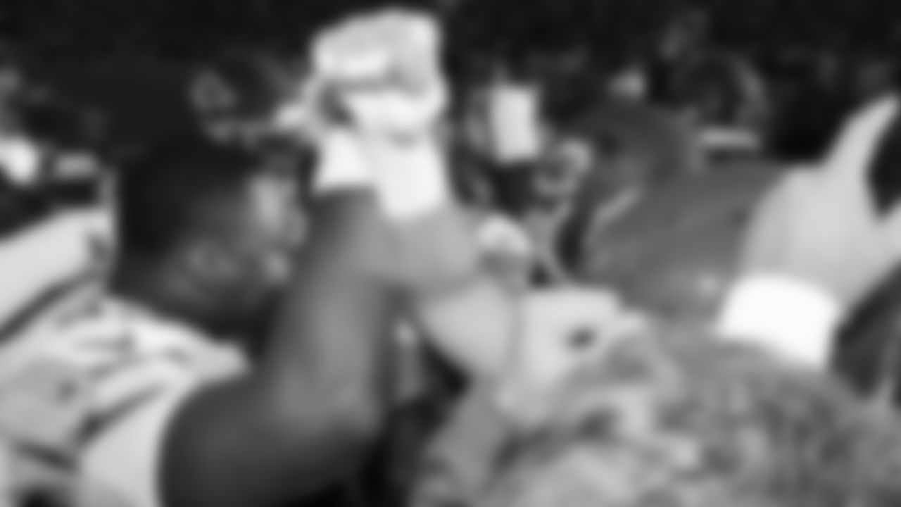 The defensive line prior to a week 9 NFL football game against the Buffalo Bills, Sunday, November 2, 2025 in Buffalo, NY