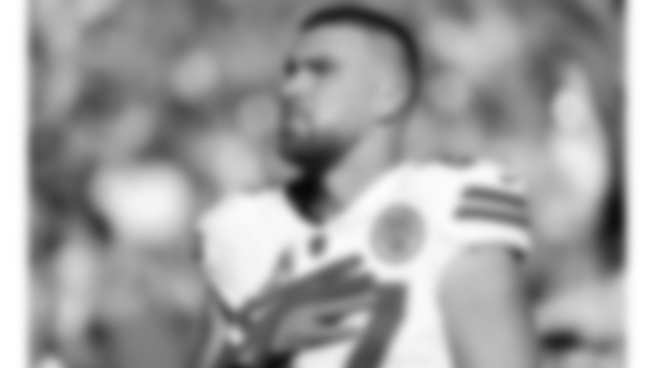 Kansas City Chiefs tight end Travis Kelce (87) during the National Anthem prior to a week 11 NFL Football game against the Denver Broncos on Sunday, November 16, 2025 in Denver, Colorado.