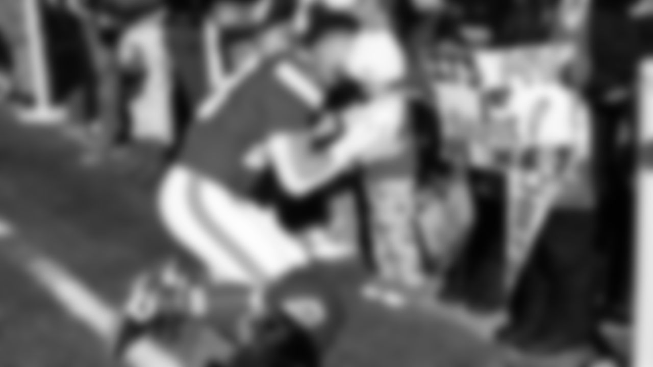 Kansas City Chiefs middle linebacker Drue Tranquill (23) with family prior to an NFL week 15 matchup against the Los Angeles Chargers, Sunday December 14, 2025.