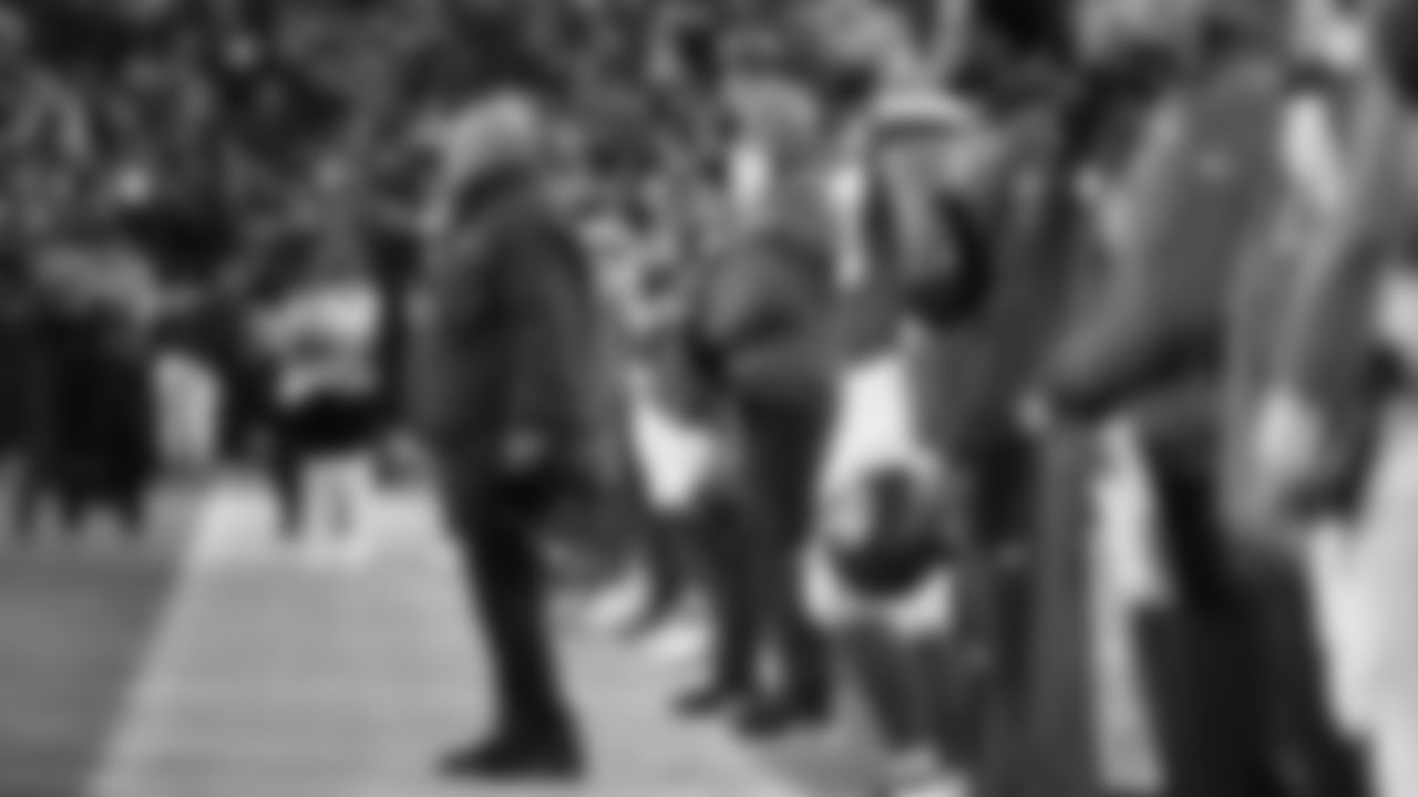 Kansas City Chiefs Head Coach Andy Reid during the National Anthem prior to an NFL week 14 matchup against the Houston Texans, Sunday December 7, 2025.