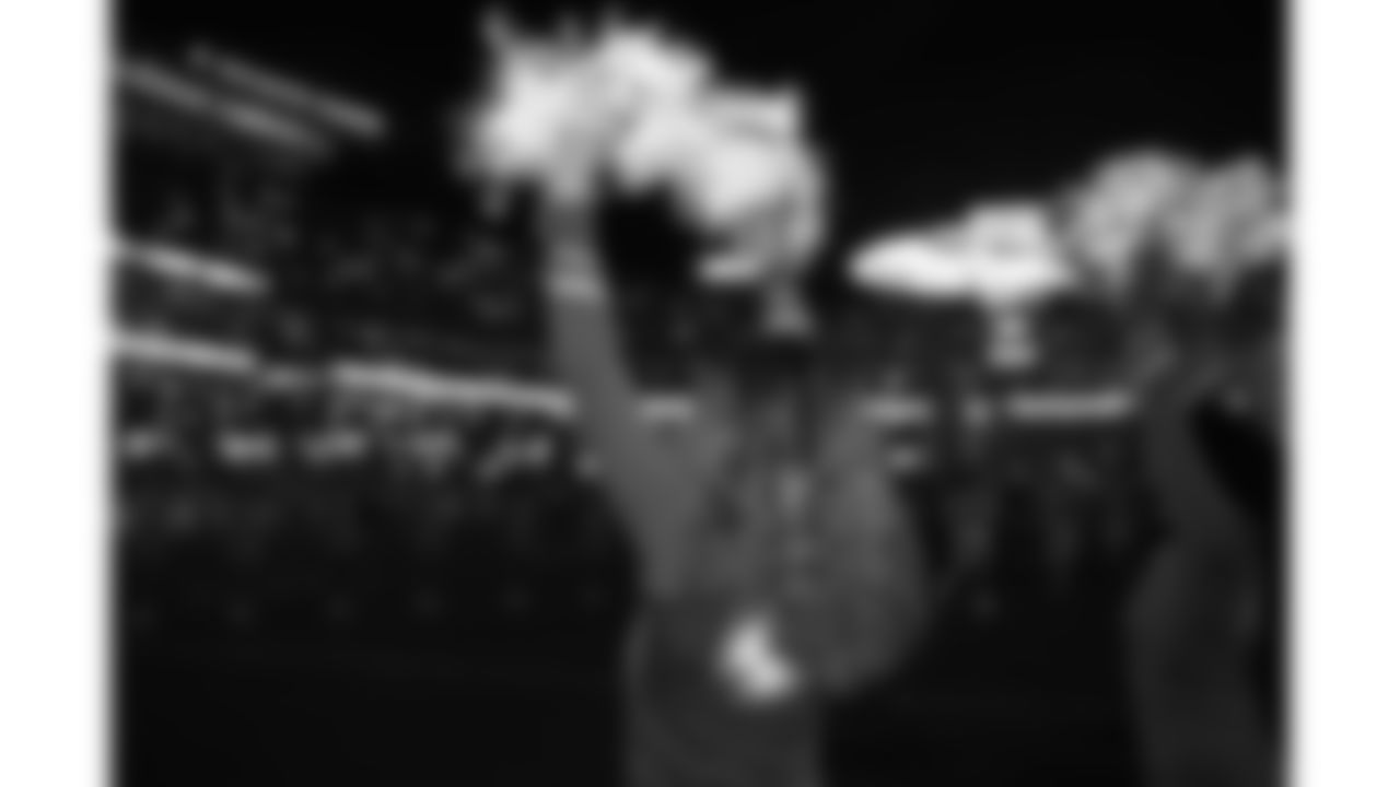 The Kansas City Chiefs Cheerleaders and Entertainment teams prior to a week 17 NFL Football game against the Denver Broncos on December 25, 2025 in Kansas City, MO.