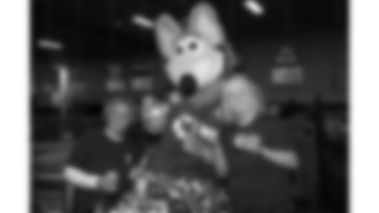 Representatives of Morton Salt and KC wolf volunteer at the annual Souper Bowl at the Harvesters Community Food Network in Kansas City on Tuesday, February 4, 2026.